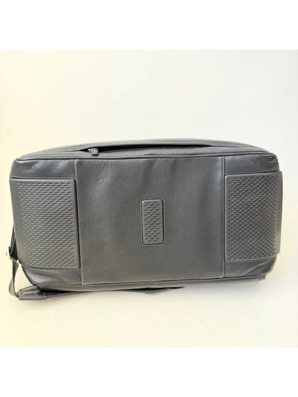 Johnston & Murphy Black Leather Duffel Bag Weekender Travel Carry-On Cabin Bag